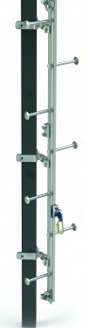Railok 90 Vertical Rail Fall Arrest System withPole Mounted Integrated Ladder